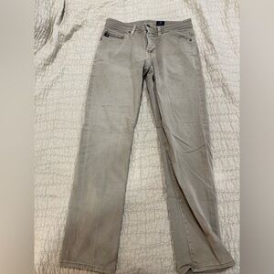 Light Beige Casual Straight-Leg Pants